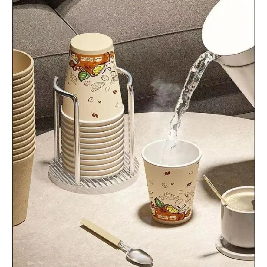 Stainless Steel and Acrylic Disposable Cup Organizer Stand