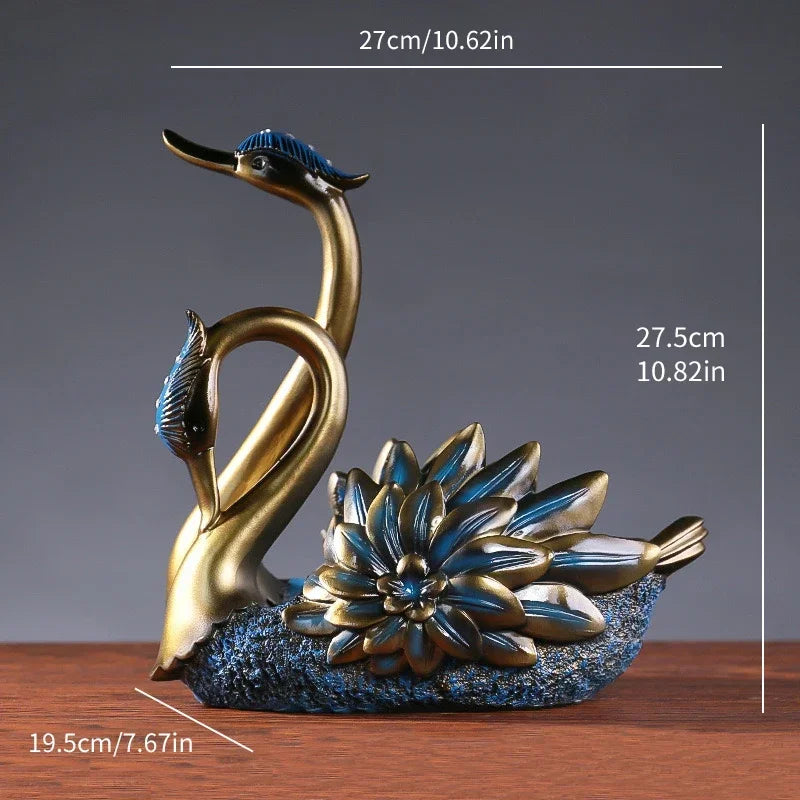 Swan-Designed Resin Wine Bottle Holder