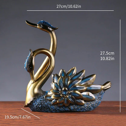 Swan-Designed Resin Wine Bottle Holder