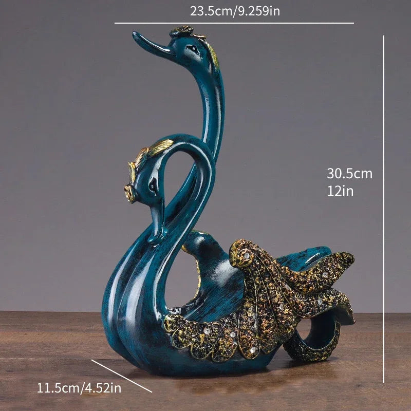 Swan-Designed Resin Wine Bottle Holder