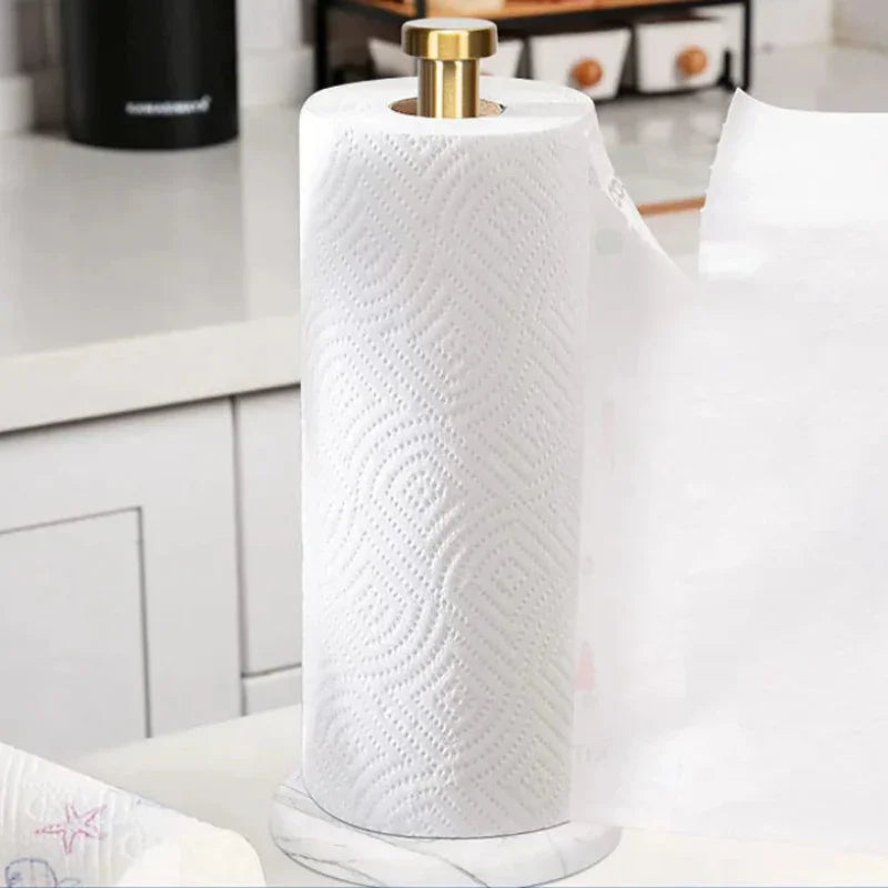 Monzzi Golden Marble Paper Towel and Plastic Wrap Dispenser