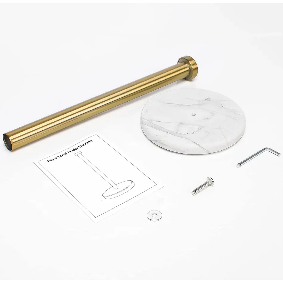 Monzzi Golden Marble Paper Towel and Plastic Wrap Dispenser