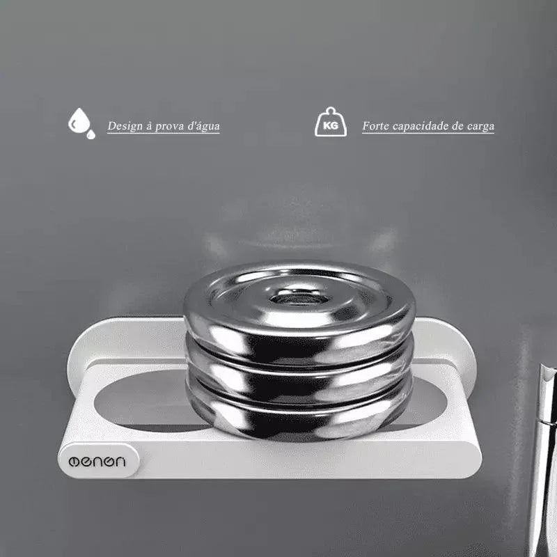 Wall-Mounted Hair Dryer Holder with Monzzi Storage Compartments