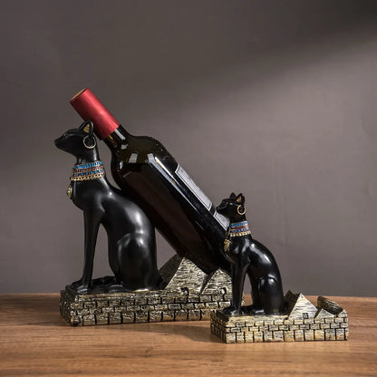 Monzzi Egyptian-Style Anubis Resin Wine Holder