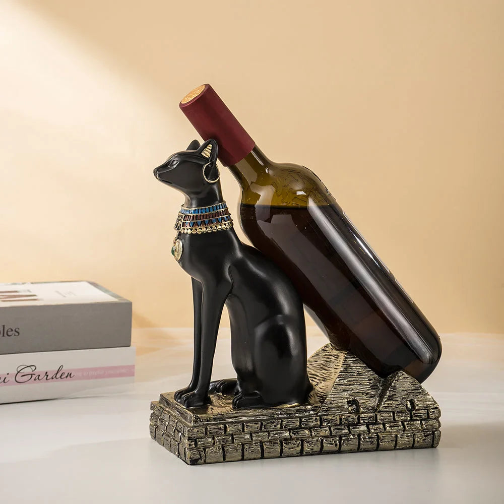 Monzzi Egyptian-Style Resin Anubis Wine Holder