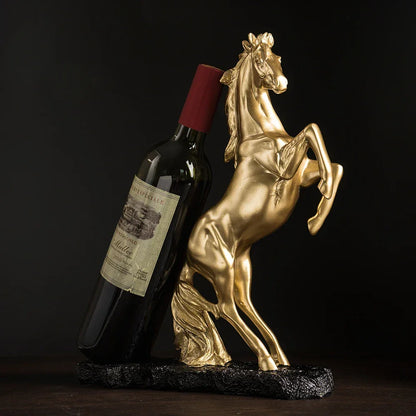Golden Resin Lenogue War Horse Wine Holder