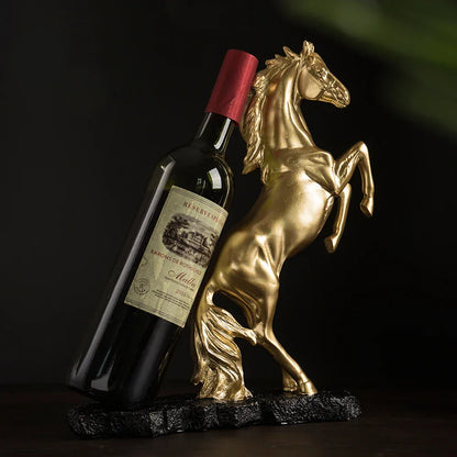 Golden Resin Lenogue War Horse Wine Holder