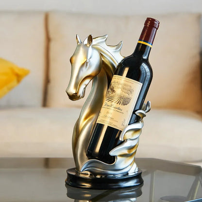Elegant Horse Wine Holder Crafted from Premium Monzzi Resin