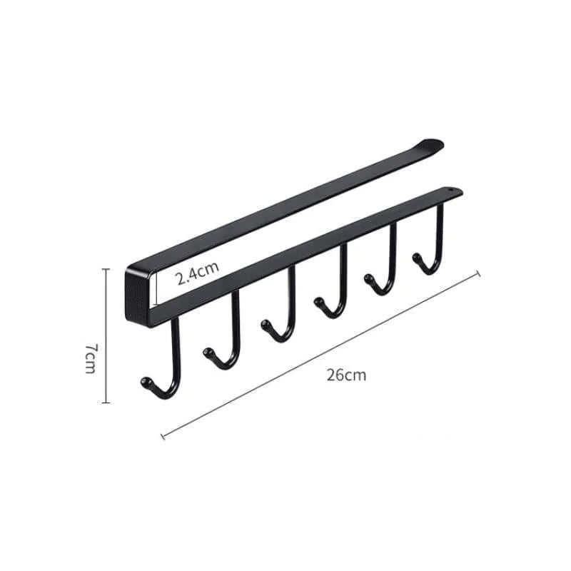 Monzzi Metal Utensil Holder with 6 Hooks - Hanging Support Design