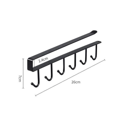 Monzzi Metal Utensil Holder with 6 Hooks - Hanging Support Design