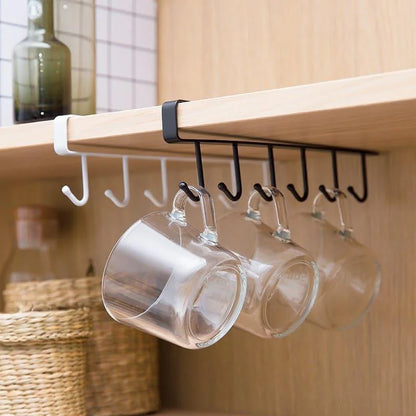 Monzzi Metal Utensil Holder with 6 Hooks - Hanging Support Design