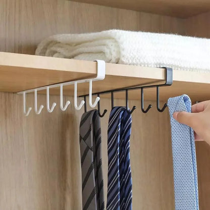 Monzzi Metal Utensil Holder with 6 Hooks - Hanging Support Design