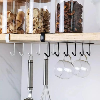 Monzzi Metal Utensil Holder with 6 Hooks - Hanging Support Design