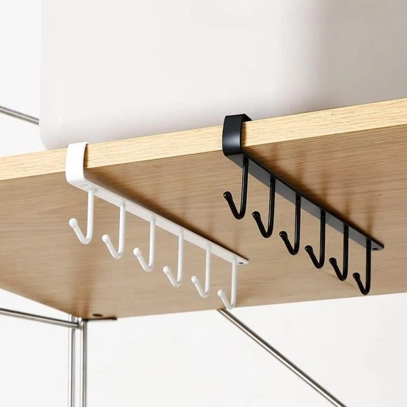 Monzzi Metal Utensil Holder with 6 Hooks - Hanging Support Design