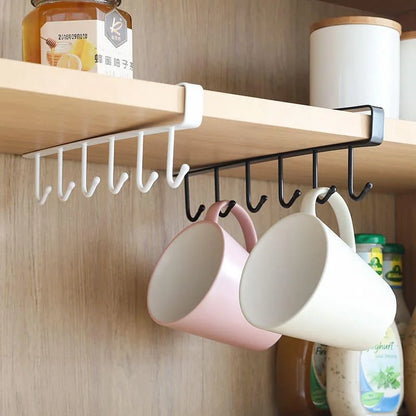 Monzzi Metal Utensil Holder with 6 Hooks - Hanging Support Design