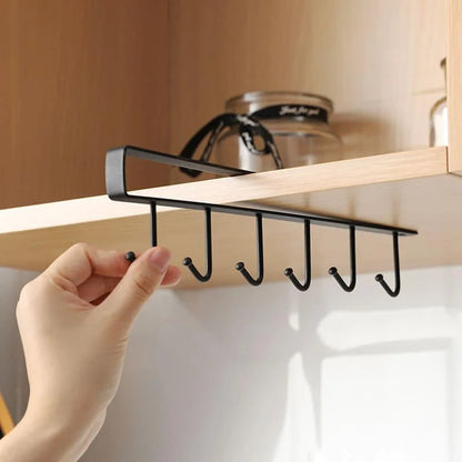 Monzzi Metal Utensil Holder with 6 Hooks - Hanging Support Design