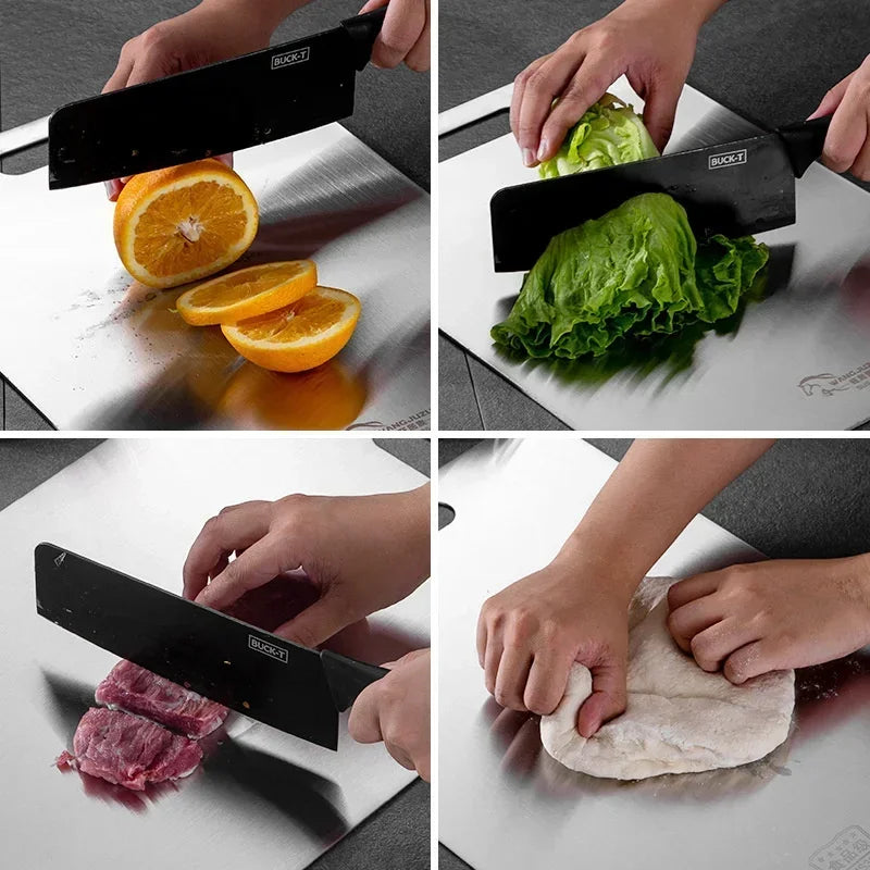Monzzi Stainless Steel Kitchen Cutting Board - Anti-Odor Design