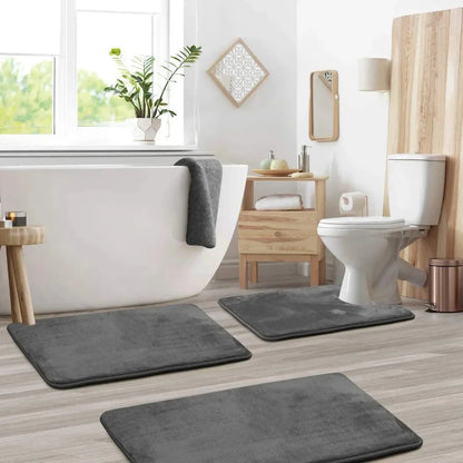 Monzzi Foam-Backed Non-Slip Velvet Bath Mat
