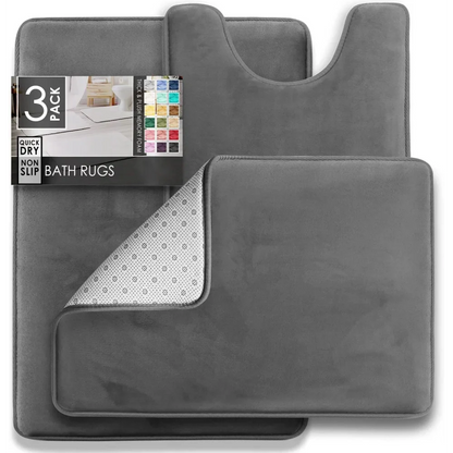 Monzzi Foam-Backed Non-Slip Velvet Bath Mat