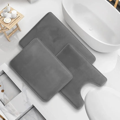 Monzzi Foam-Backed Non-Slip Velvet Bath Mat