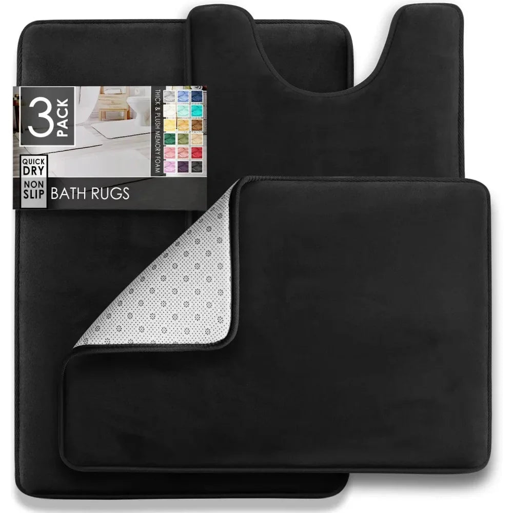 Monzzi Foam-Backed Non-Slip Velvet Bath Mat