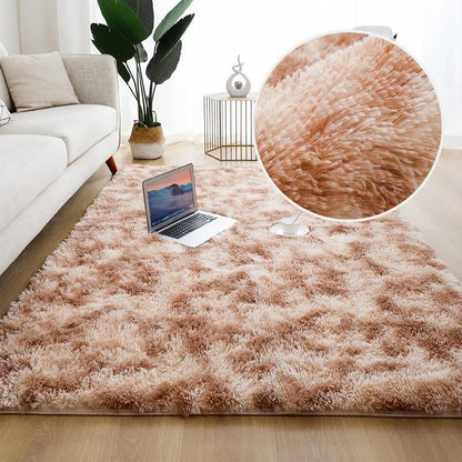 Monzzi Non-Slip Khaki Mix Plush Rug for Living Room and Bedroom