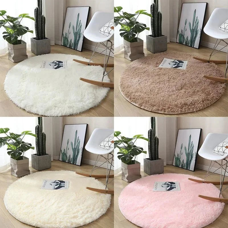 Monzzi  Round Plush Non-Slip Area Rug for Living Room and Bedroom
