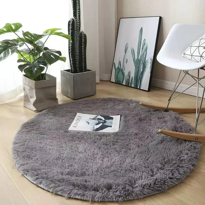 Monzzi  Round Plush Non-Slip Area Rug for Living Room and Bedroom