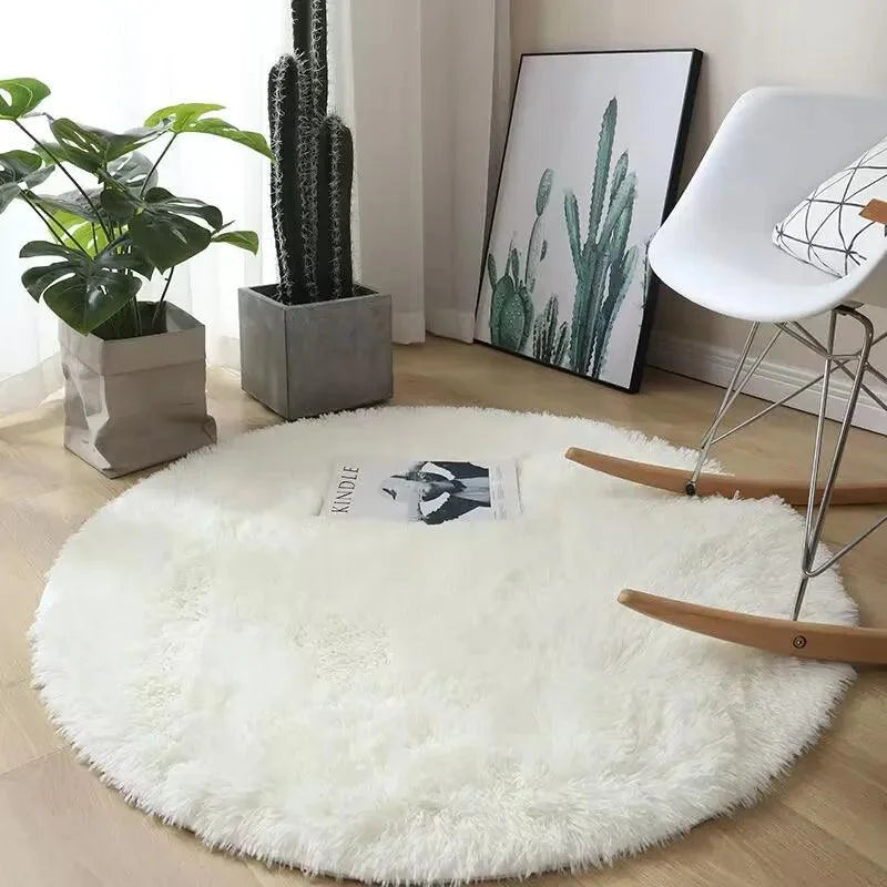Monzzi  Round Plush Non-Slip Area Rug for Living Room and Bedroom
