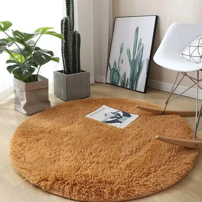 Monzzi  Round Plush Non-Slip Area Rug for Living Room and Bedroom