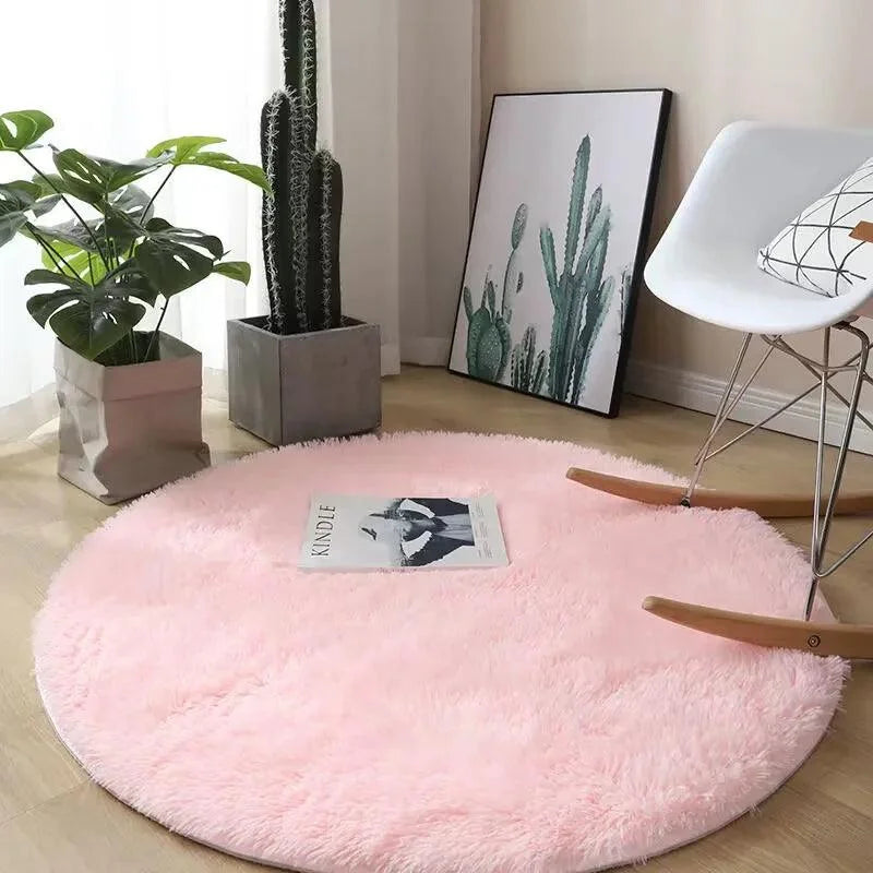 Monzzi  Round Plush Non-Slip Area Rug for Living Room and Bedroom