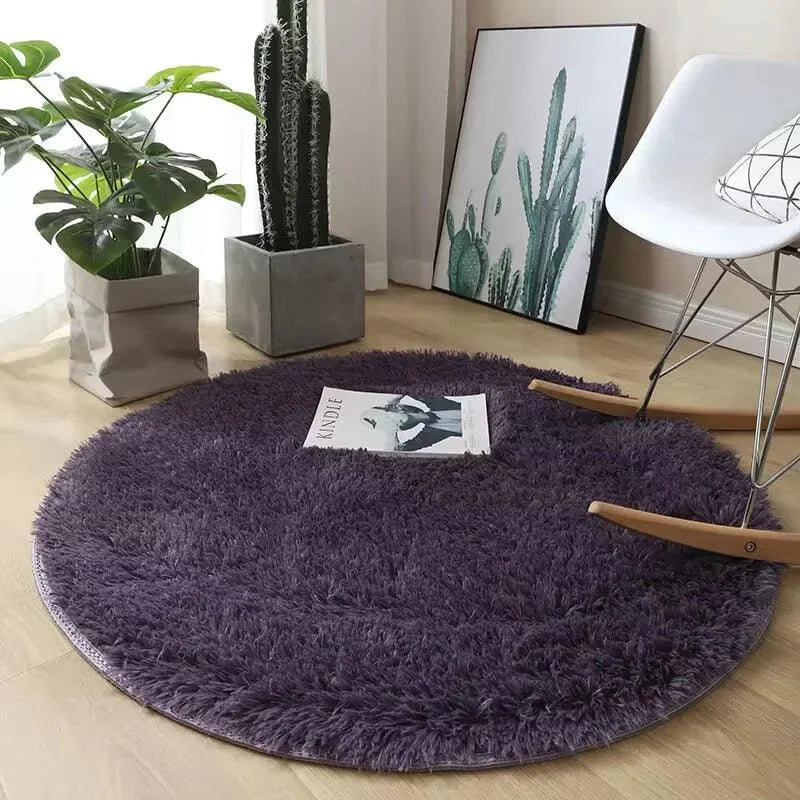 Monzzi  Round Plush Non-Slip Area Rug for Living Room and Bedroom