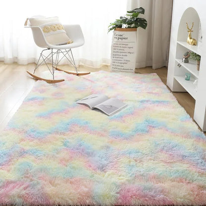 Vibrant Non-Slip Plush Rug for Kids