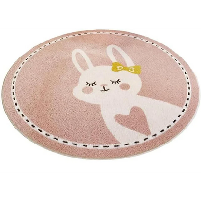 Monzzi Non-Slip Round Rug for Kids' Rooms