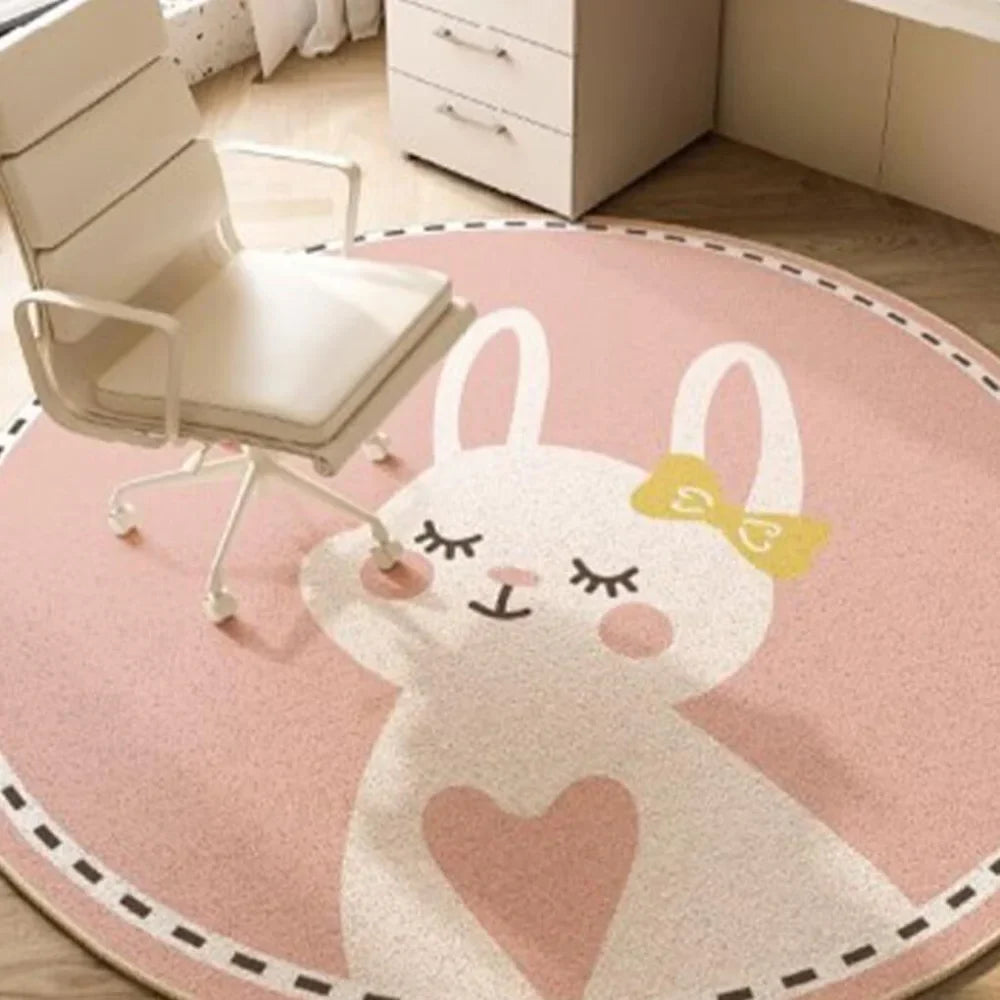 Monzzi Non-Slip Round Rug for Kids' Rooms