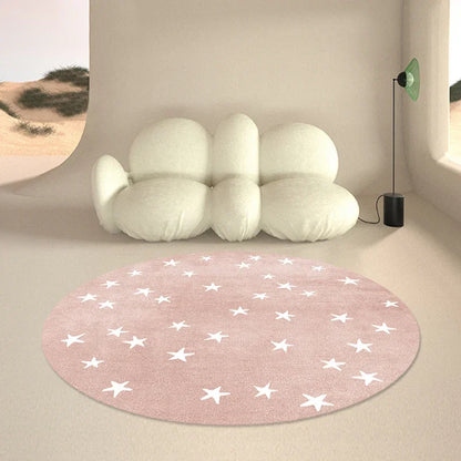 Monzzi Round Cartoon-Themed Kids' Rug for Bedroom and Living Room