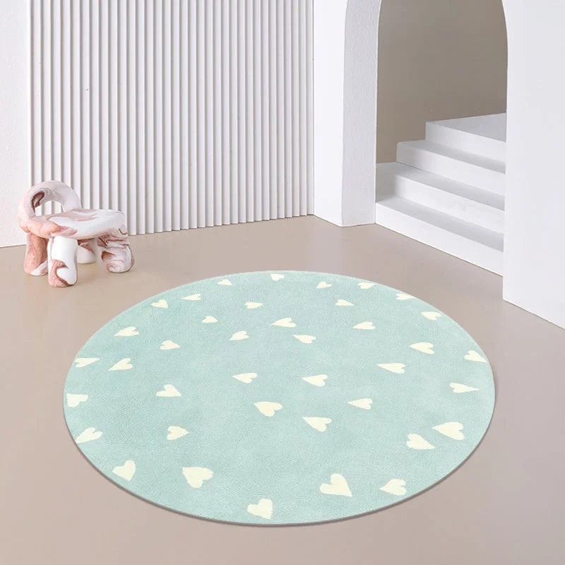 Monzzi Round Cartoon-Themed Kids' Rug for Bedroom and Living Room