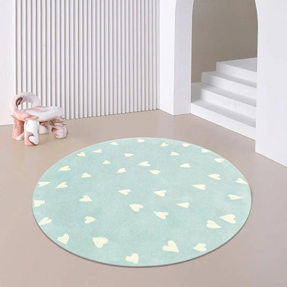 Monzzi Round Cartoon-Themed Kids' Rug for Bedroom and Living Room