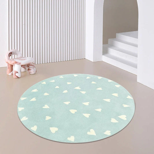 Monzzi Kids' Round Cartoon Rug for Bedroom and Living Room