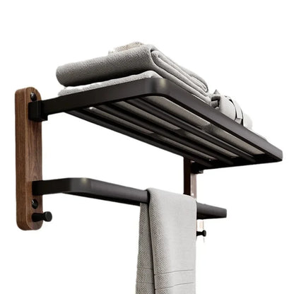 Walnut Wood Wall Towel Rack for Monzzi Bathrooms