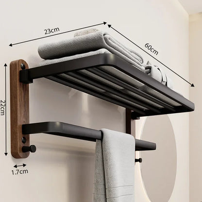 Walnut Wood Wall Towel Rack for Monzzi Bathrooms