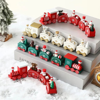 Red Wooden Christmas Train Centerpiece for Monzzi Party Table