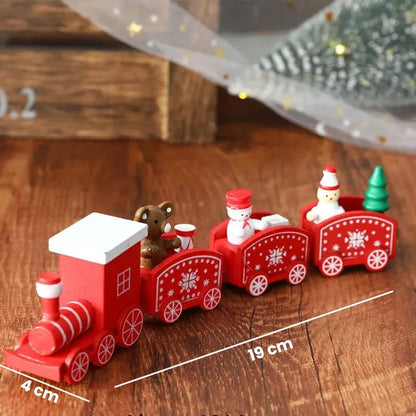 Red Wooden Christmas Train Centerpiece for Monzzi Party Table