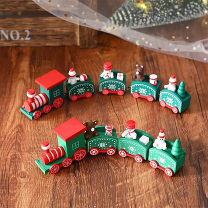 Red Wooden Christmas Train Centerpiece for Monzzi Party Table