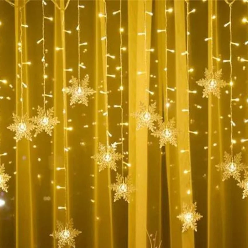 Monzzi LED Snowflake String Lights with 8 Unique Lighting Modes