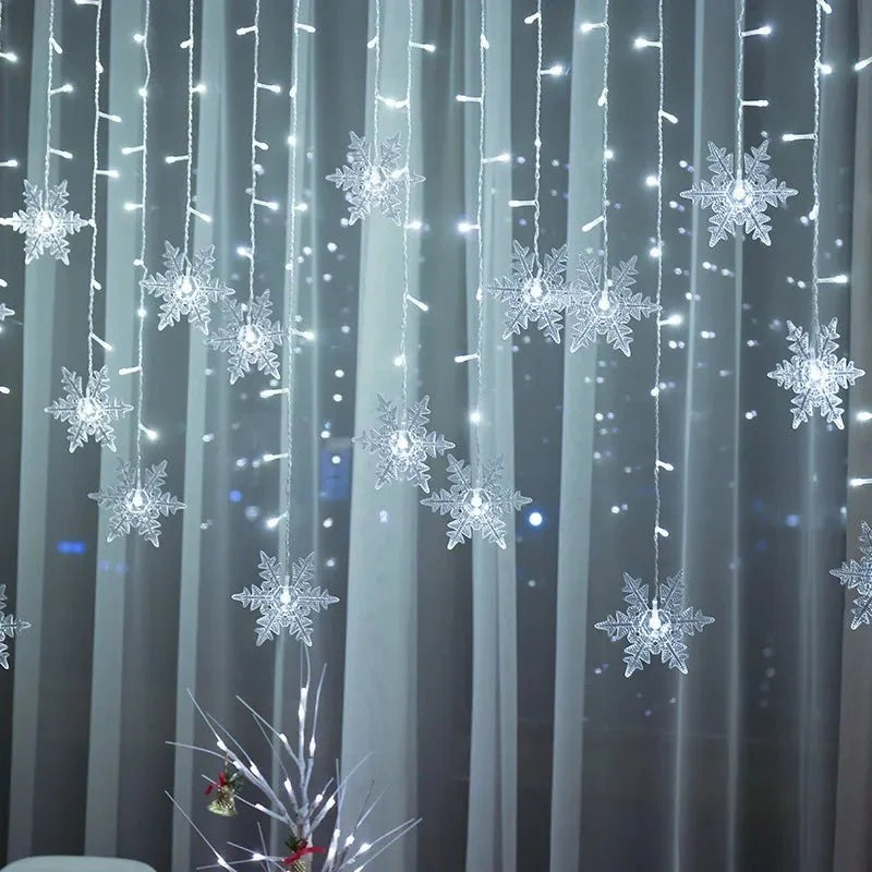 Monzzi LED Snowflake String Lights with 8 Unique Lighting Modes