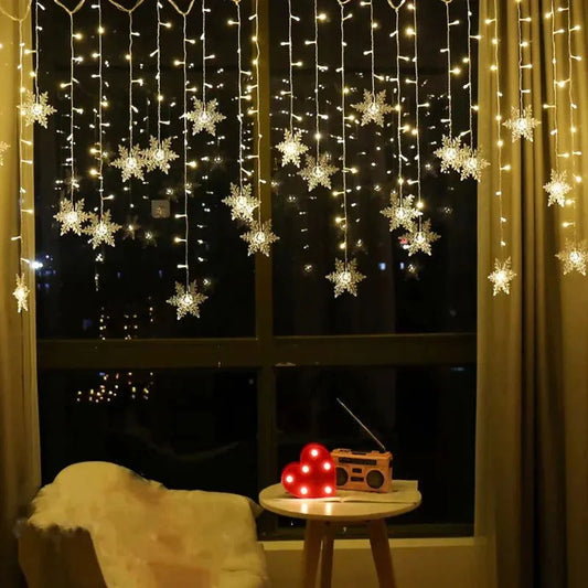 Monzzi LED Snowflake String Lights with 8 Unique Lighting Modes