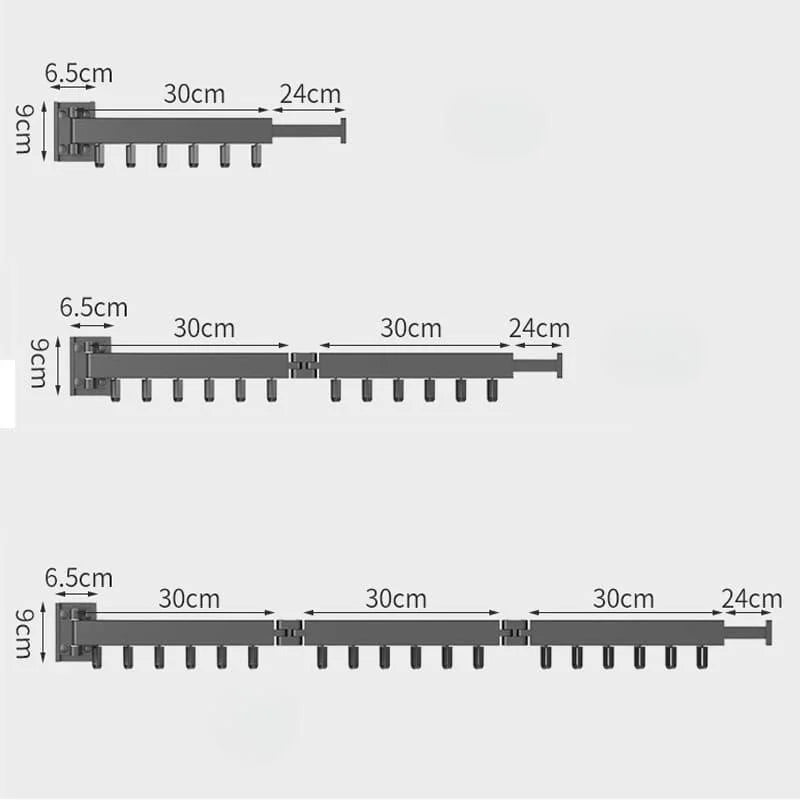 Monzzi Retractable Aluminum Clothesline for Wall Supports up to 25kg