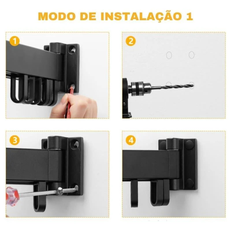 Monzzi Retractable Aluminum Clothesline for Wall Supports up to 25kg