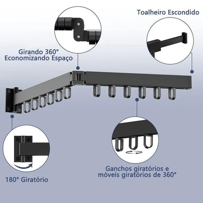 Monzzi Retractable Aluminum Wall Clothesline - Supports Up to 25kg